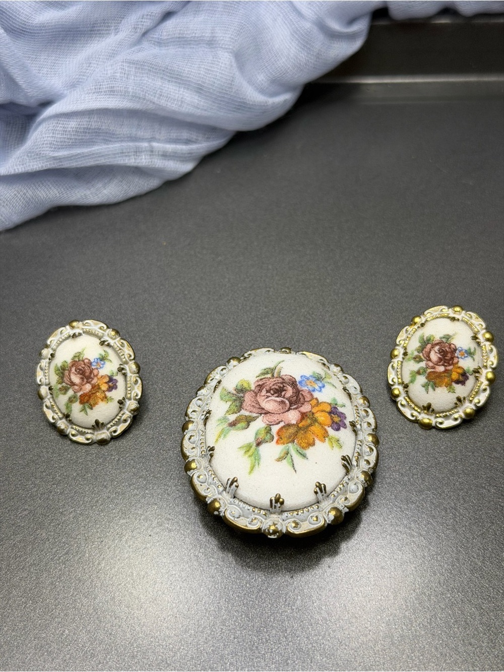 Vintage West Germany Sugared Floral set #81set
